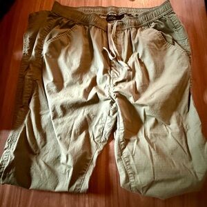 Prana Olive Green Standard Fit Trousers